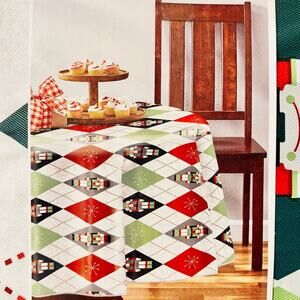 HOLIDAY TIME • Argyle Nutcracker Peva Tablecloth | 70 in Round